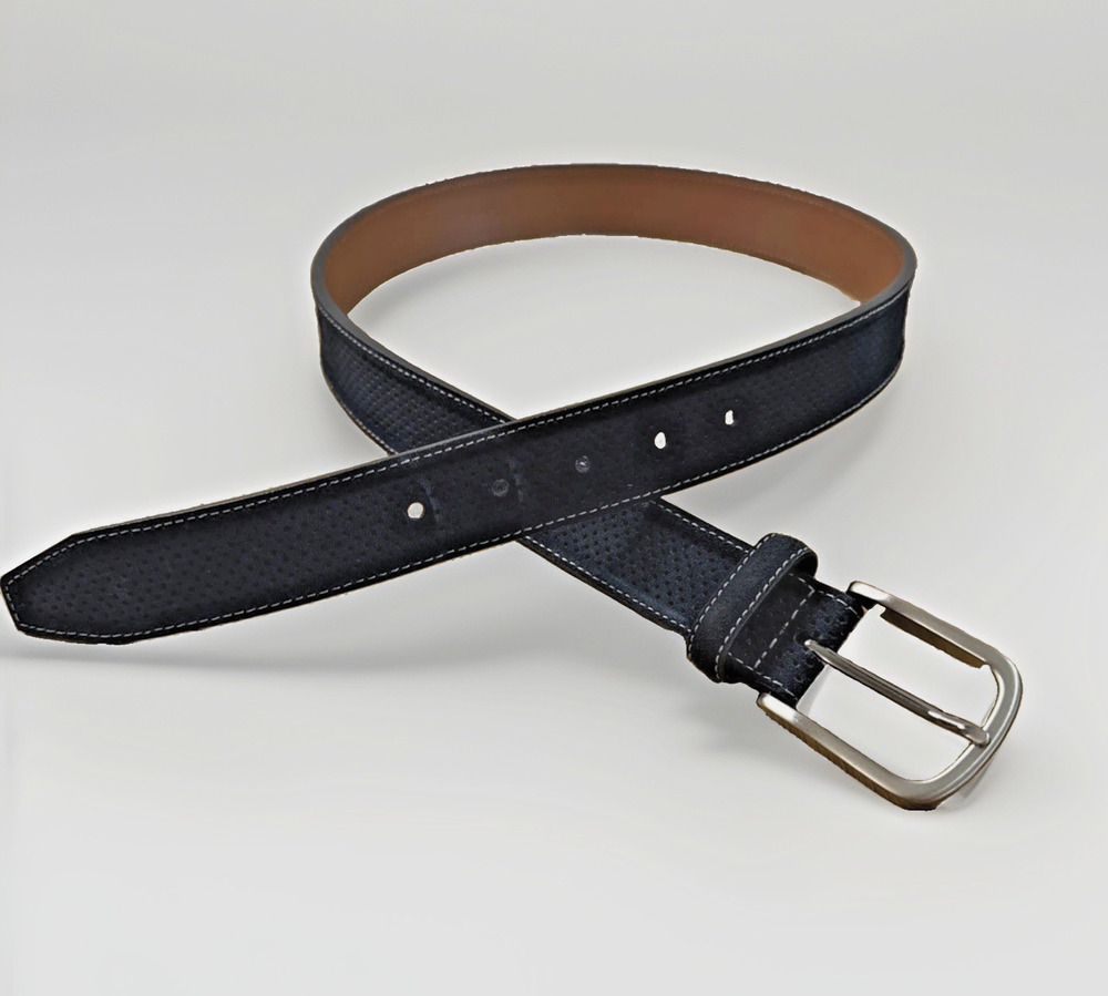 Johnston & Murphy Perforated Suede Dress Belt Navy Men’s Size 34